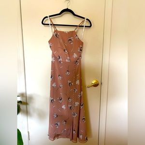 Bardot midi flower dress